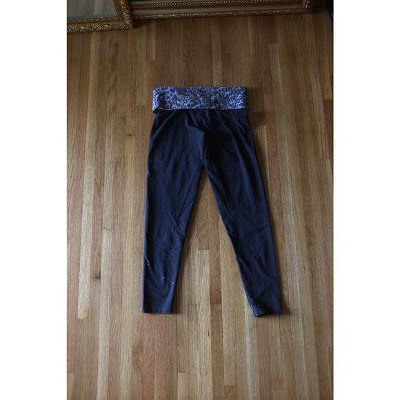Victoria's Secret PINK Foldover cheetah print leggings yoga pants size M - Picture 3 of 6